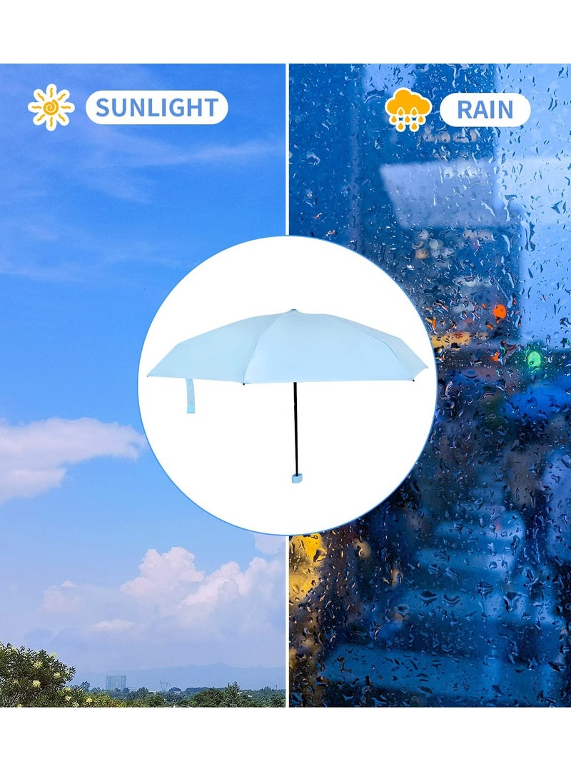 Folding Umbrella, 6 Ribs Mini Travel Umbrella Sun Umbrella Windproof Rain Umbrella Lightweight Small Compact Women Umbrellas Small Anti-UV Umbrella for Sun Rain - Image 5