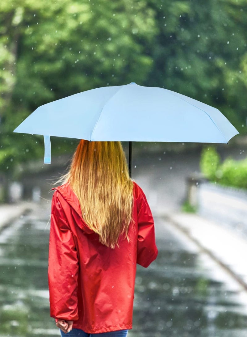 Folding Umbrella, 6 Ribs Mini Travel Umbrella Sun Umbrella Windproof Rain Umbrella Lightweight Small Compact Women Umbrellas Small Anti-UV Umbrella for Sun Rain - Image 3