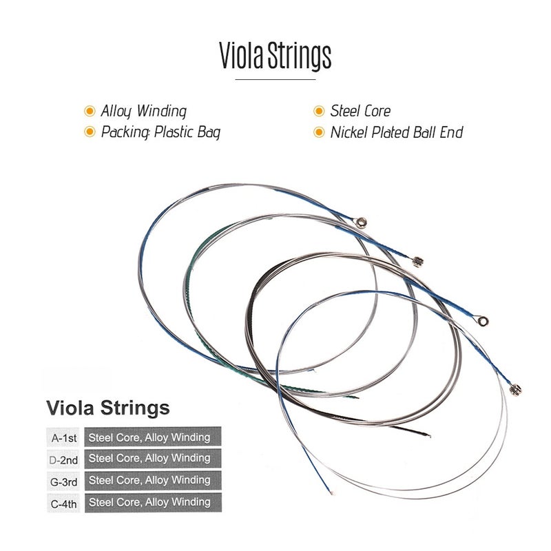 Alice A903 Universal Full Set (A-D-G-C) Viola Strings Steel Core Alloy Winding, 4pcs/set - Image 5