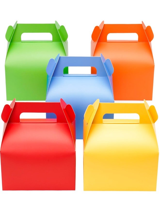 UnicoPak 30 Pack Party Favor Bag Boxes, Gable Gift Boxes with Handles for Candies Treats Goodies Cookies Happy Meals, Ideal for Theme Birthday Party, Classroom Events, Valentine's Day, 6.5x3.5x3.5 Inches - Image 1