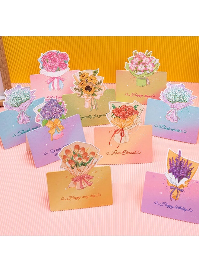 BenQuand Bulk Foldable Flower Greeting Cards,Color Romantic Flower Blank Cards Note Card, Wedding Card Flower Card.16Pcs - Image 2