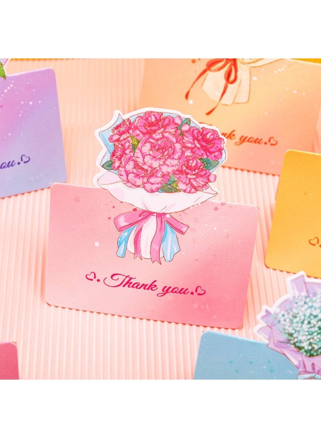 BenQuand Bulk Foldable Flower Greeting Cards,Color Romantic Flower Blank Cards Note Card, Wedding Card Flower Card.16Pcs - Image 4