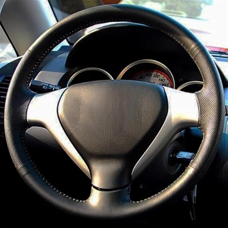 Wivplex Black Leather Steering Wheel Cover - Image 3