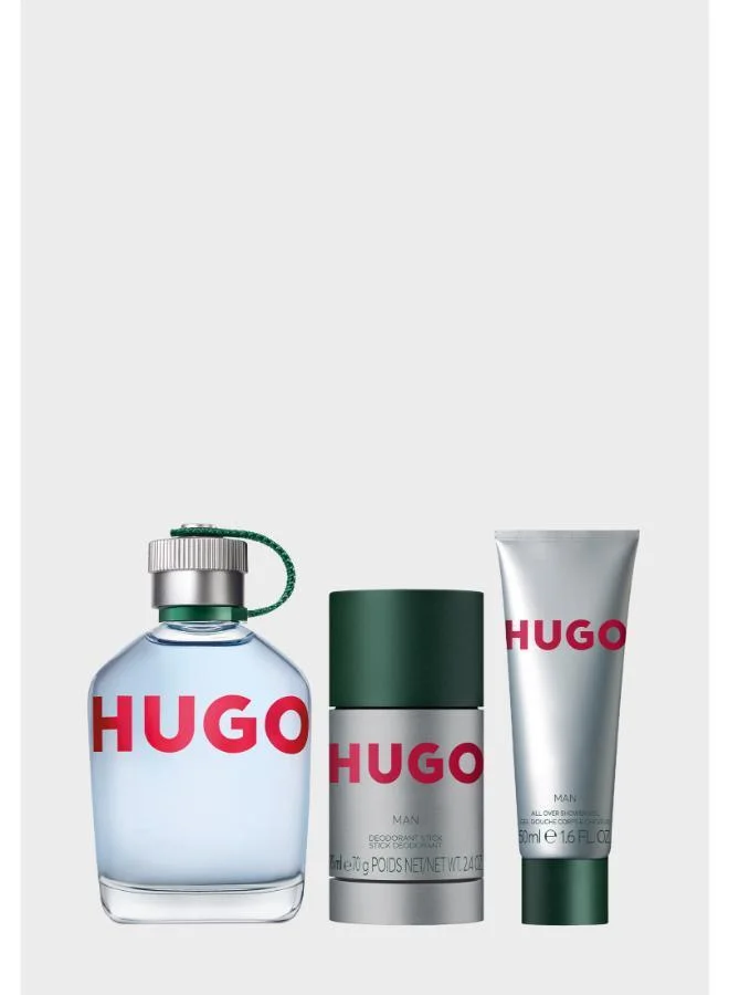 Hugo Man Eau de Toilette 125ml, Shower Gel 50ml & Deodorant Stick 75g Gift Set