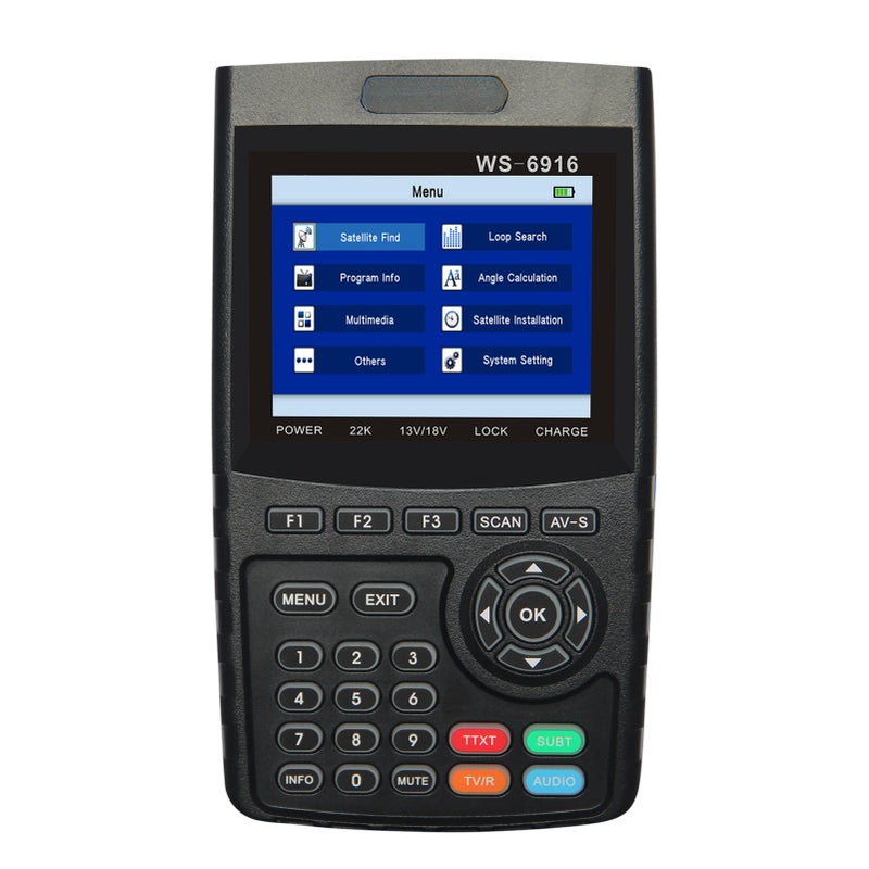 WS-6916 Digital Satellite Finder Meter HD Digital Satellite TV Finder Digital Satellite Signal Finder Meter with Carrying Pouch and Strap - Image 4