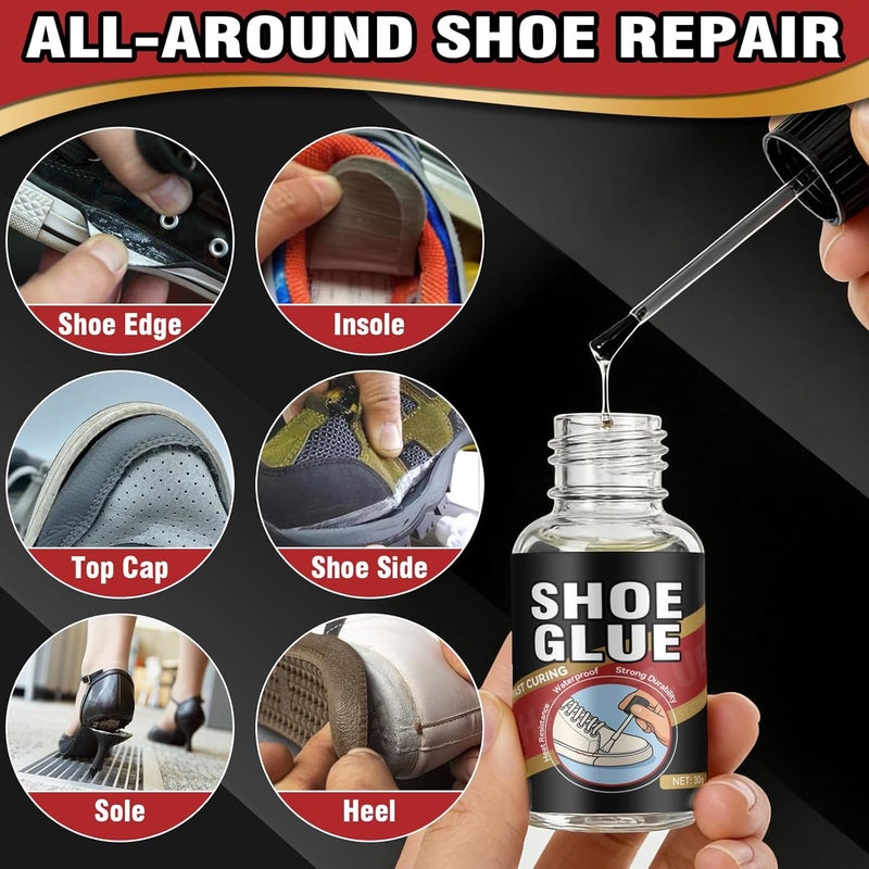 HORSEFISH TOOL Shoe Glue, Shoe Glue Sole Repair Kit, Professional Shoe Sole Glue for Shoe and Sole Repair, Shoe Repair Glue for Boots, Sneakers, Heels, Hiking Shoes, Leather, Sneakers, Waterproof Clear Flexible - Image 4