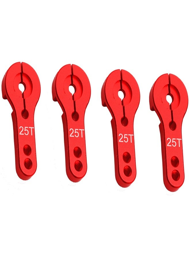 Vgoohobby 6Pcs Vgoohobby 25T Aluminum Servo Horns,RC 25 Tooth Steering Arm M3 Threads for RC Car Truck Buggy Airplane Boat,Red - Image 3