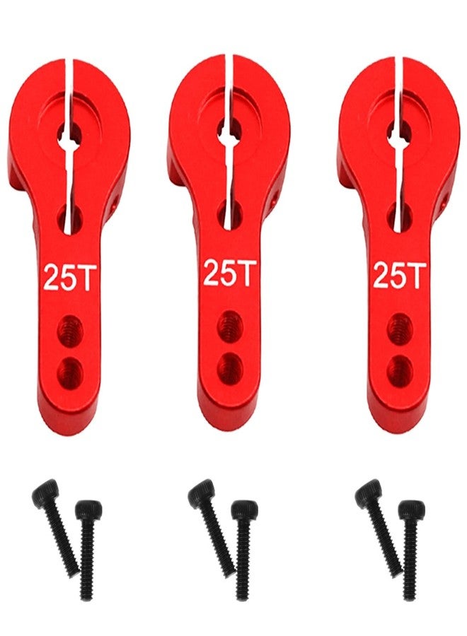 Vgoohobby 6Pcs Vgoohobby 25T Aluminum Servo Horns,RC 25 Tooth Steering Arm M3 Threads for RC Car Truck Buggy Airplane Boat,Red - Image 4
