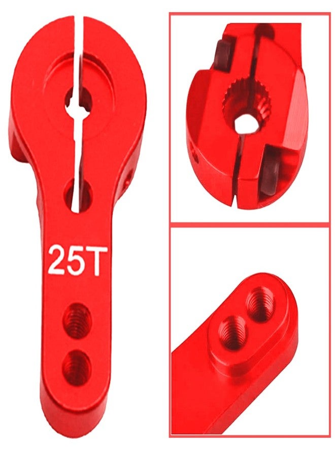 Vgoohobby 6Pcs Vgoohobby 25T Aluminum Servo Horns,RC 25 Tooth Steering Arm M3 Threads for RC Car Truck Buggy Airplane Boat,Red - Image 5