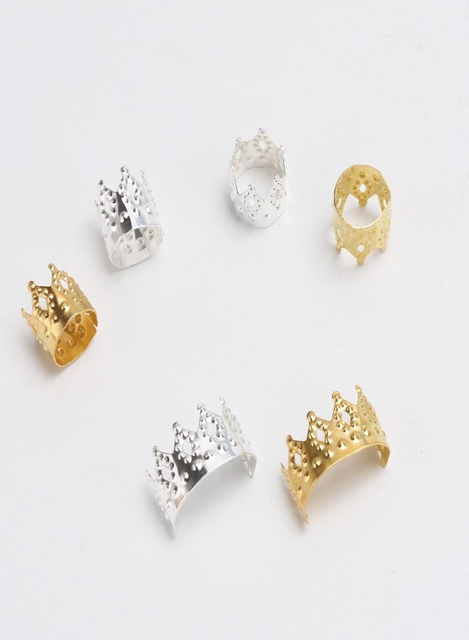 تي بيست ماكس مجموعة تي بيست ماكس المكونة من 200 قطعة من خرز الشعر، مجوهرات شعر دريدلوكس للنساء، حلقات شعر، مشابك، إكسسوارات، أساور معدنية فضية، تاج ذهبي - Image 3