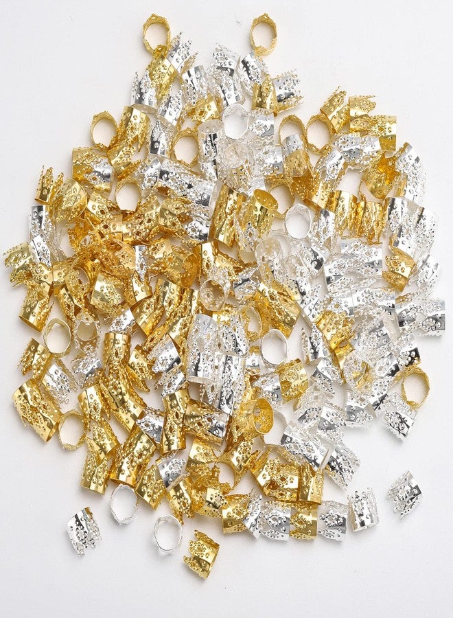 تي بيست ماكس مجموعة تي بيست ماكس المكونة من 200 قطعة من خرز الشعر، مجوهرات شعر دريدلوكس للنساء، حلقات شعر، مشابك، إكسسوارات، أساور معدنية فضية، تاج ذهبي - Image 4