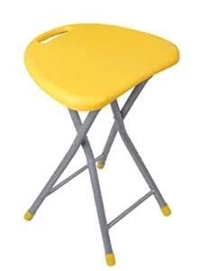 SAKAR Sakar Folding Stools to Sit On Portable Plastic Seating with X-Shaped Metal Frame for Convenient Carrying and Storage (Multi-Color, Pack of 1).  - Image 1