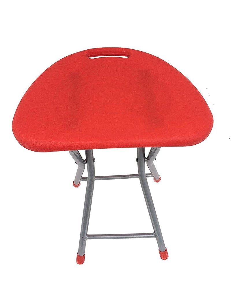 SAKAR Sakar Folding Stools to Sit On Portable Plastic Seating with X-Shaped Metal Frame for Convenient Carrying and Storage (Multi-Color, Pack of 1).  - Image 3
