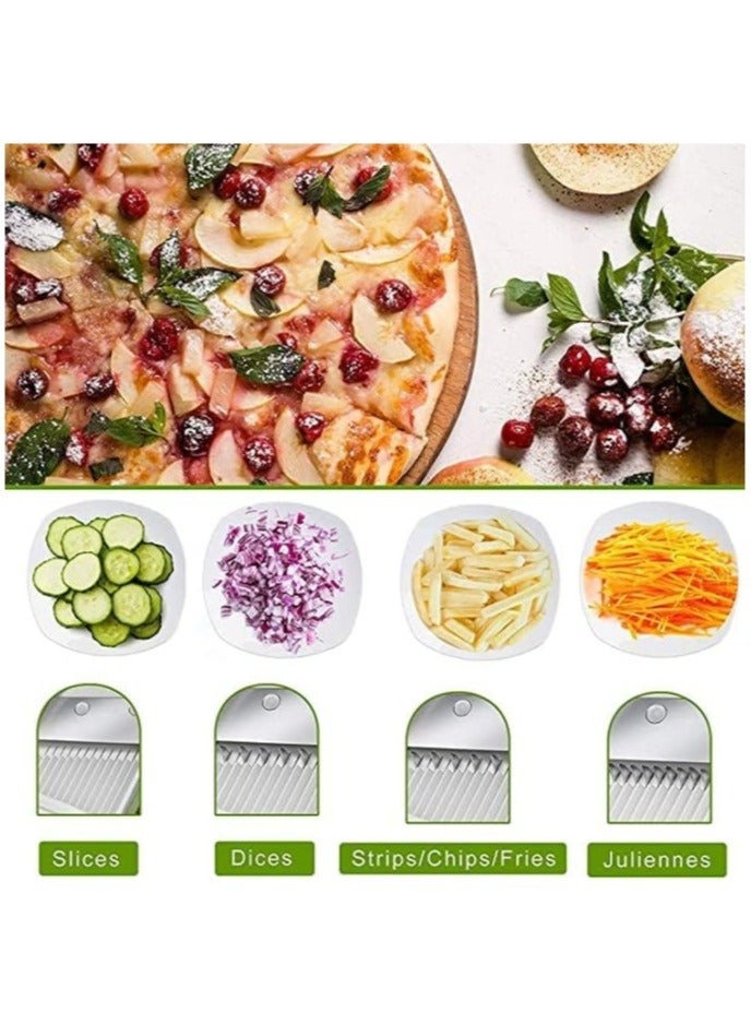 إلترازون Adjustable Slicer,Mandoline Slicer,Vegetable Slicer, Food Chopper,Vegetable Cutter,Quick Dicer Fruit French Fry Julienne - Image 5