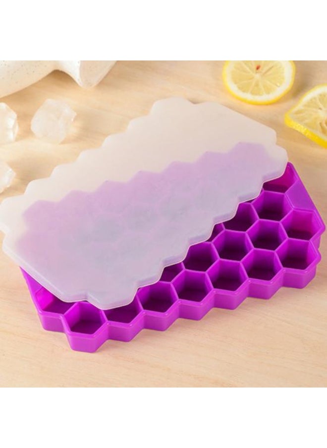 Generic Honeycomb Silicone Ice Cube Tray With Lid Clear Multi colour  - Image 5