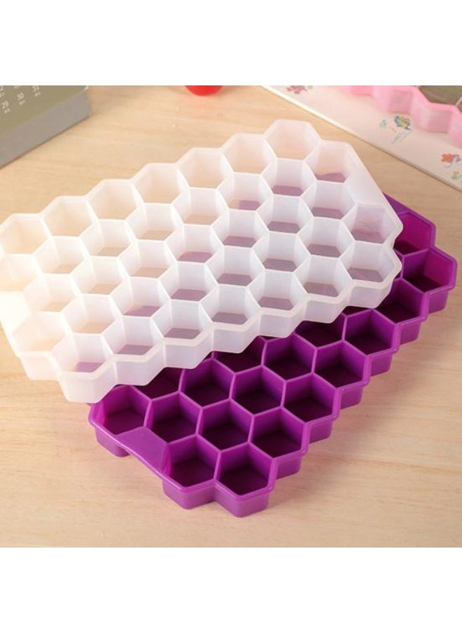 Honeycomb Silicone Ice Cube Tray With Lid Clear Multi colour