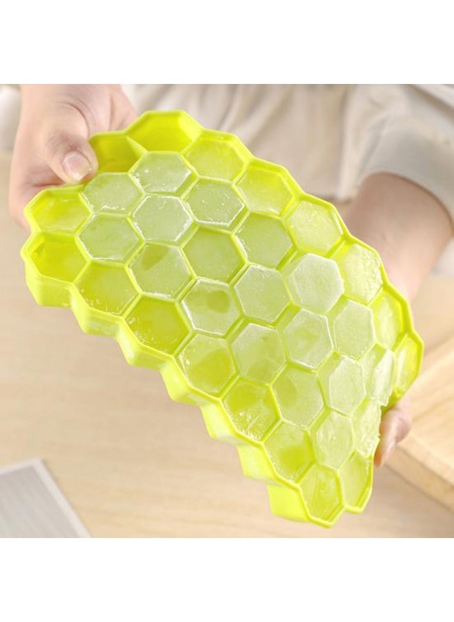 Generic Honeycomb Silicone Ice Cube Tray With Lid Clear Multi colour  - Image 4