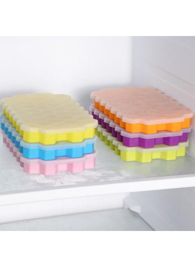 Honeycomb Silicone Ice Cube Tray With Lid Clear Multi colour