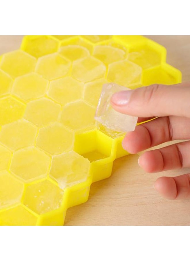 Honeycomb Silicone Ice Cube Tray With Lid Clear Multi colour