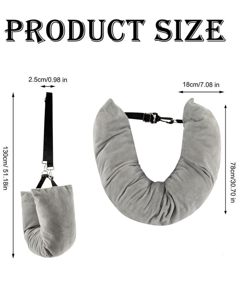 INOCEAN Stuffable Neck Pillow for Travel, Travel Neck Pillow, Car, Home, Flight Pillow for Sleeping with Attachable Snap Strap, Lightweight and Compact Design, Adjustable Comfort for Long Journeys, (Grey) - Image 2