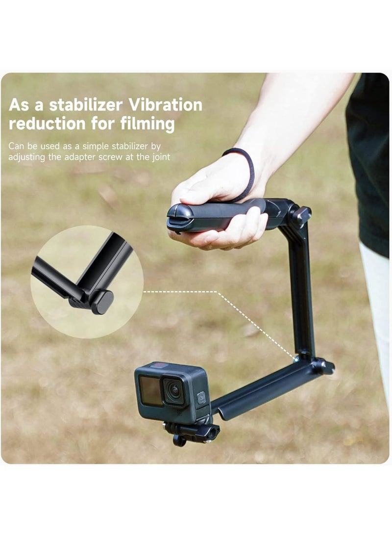 Zikra Selfie Stick Tripod Handle Grip for GoPro Phone, 360 Ball Joint Stabilizer Holder Handler Extension Pole, Extendable Travel Tripod Compatible with iPhone 15/14/13 Pro Max/Android - Image 3