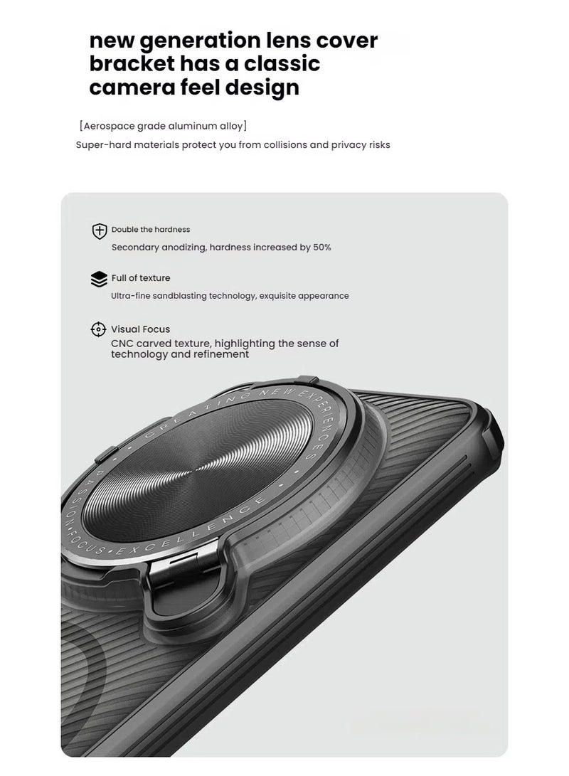 غطاء Xiaomi Mi 15 Ultra المغناطيسي مع حامل غطاء العدسة، مقاوم للسقوط والخدوش، بتصميم أنيق وخفيف الوزن لجهاز Xiaomi Mi 15 Ultra. - Image 4