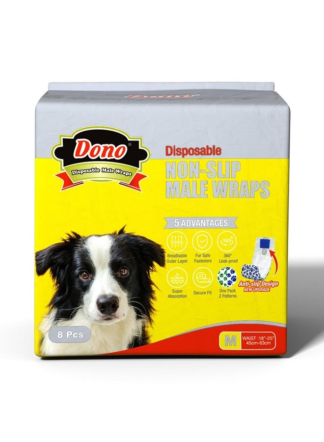دونو حفاضات دونو للكلاب الذكور التي تستخدم لمرة واحدة، لفافات الكلاب الذكور للجراء، حفاضات ناعمة فائقة الامتصاص غير قابلة للانزلاق للكلاب الذكور، أربعة أحجام - Image 1
