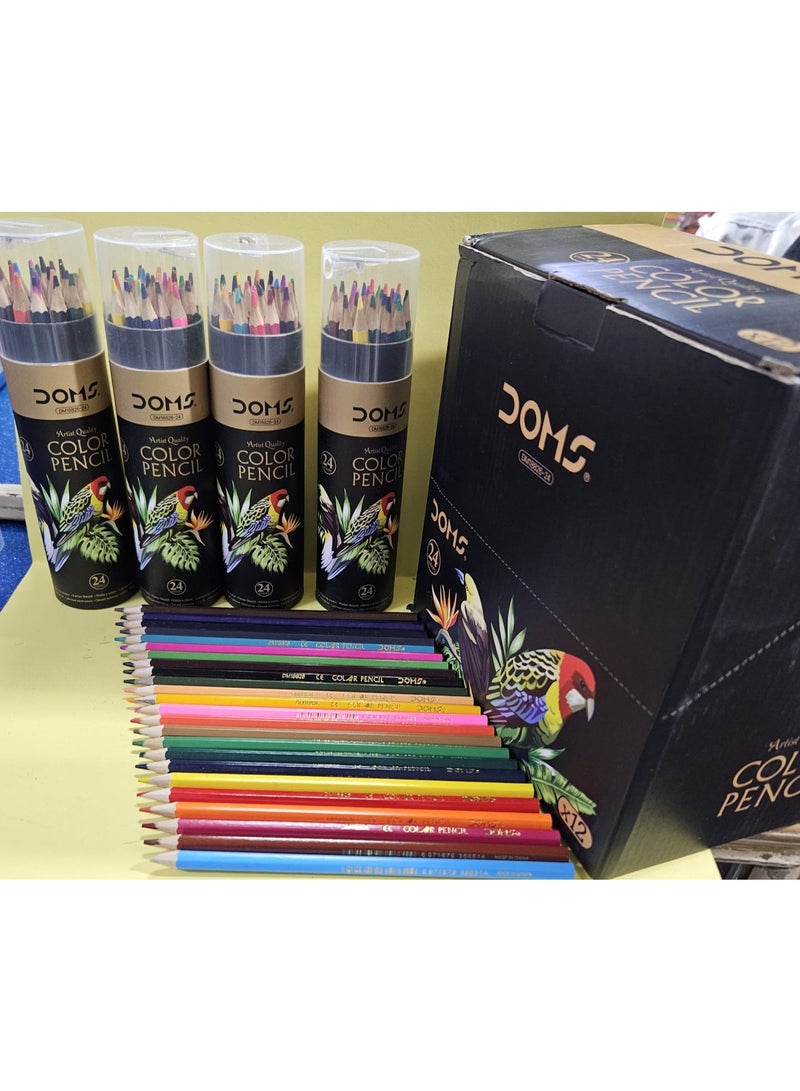 دومس 24 لون يدوم طويلاً - تصميم أنيق مع علبه كرتونية مميزة للأطفال والمبدعين - Image 5