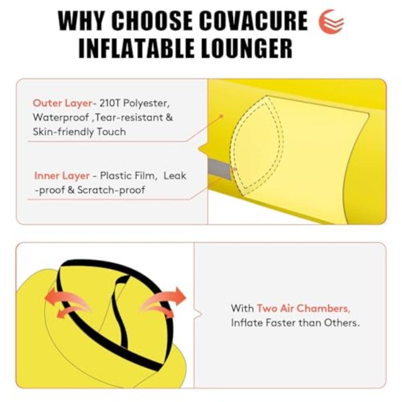Inflatable Air Sofa for Travel, Outdoor, Camping, Hiking, Beach Parties, Picnic, Backyard, Lakeside PVC Material, Gray, Ultra-Lightweight Quick-Inflate Design - Image 3