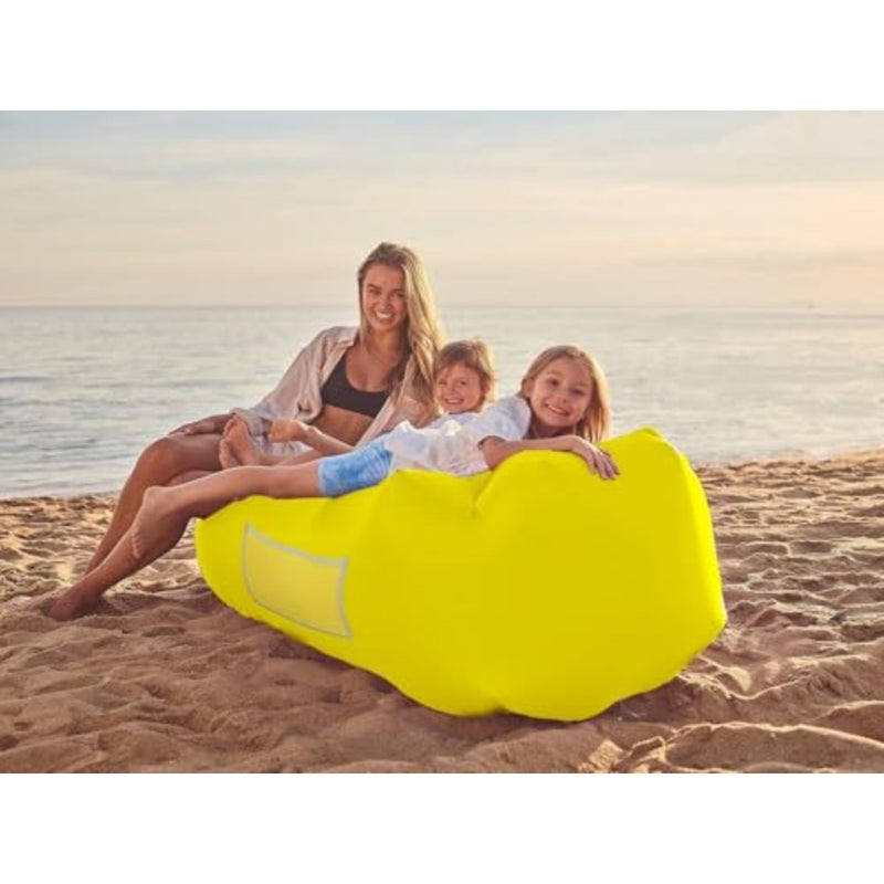 Inflatable Air Sofa for Travel, Outdoor, Camping, Hiking, Beach Parties, Picnic, Backyard, Lakeside PVC Material, Gray, Ultra-Lightweight Quick-Inflate Design - Image 4