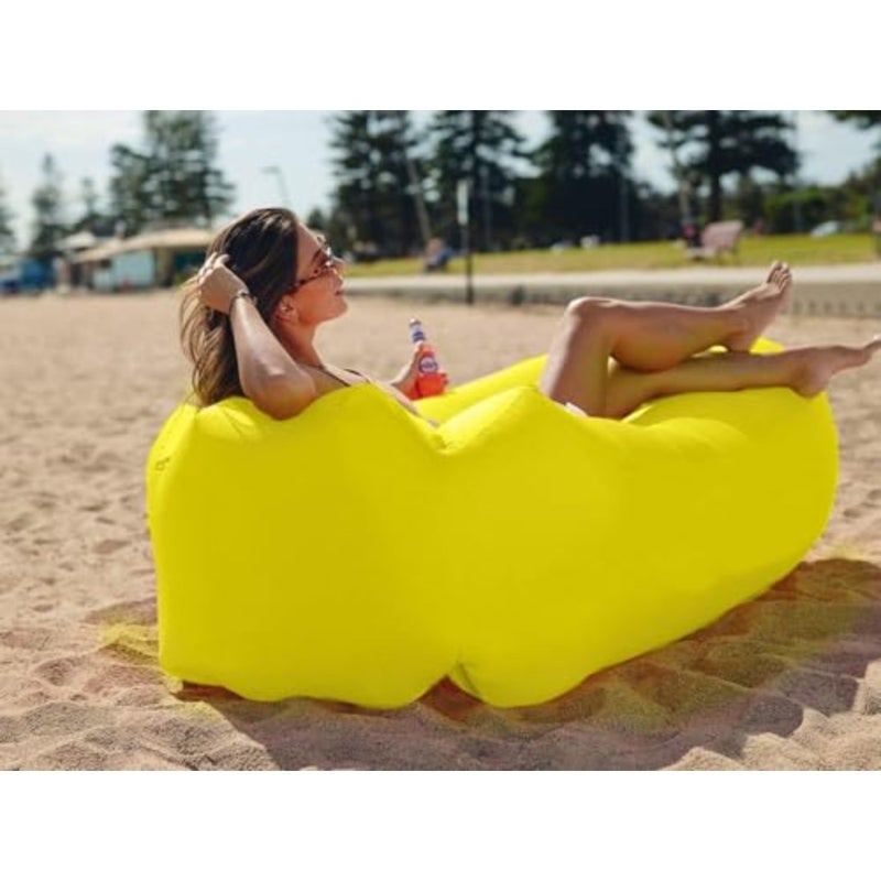 Inflatable Air Sofa for Travel, Outdoor, Camping, Hiking, Beach Parties, Picnic, Backyard, Lakeside PVC Material, Gray, Ultra-Lightweight Quick-Inflate Design - Image 1