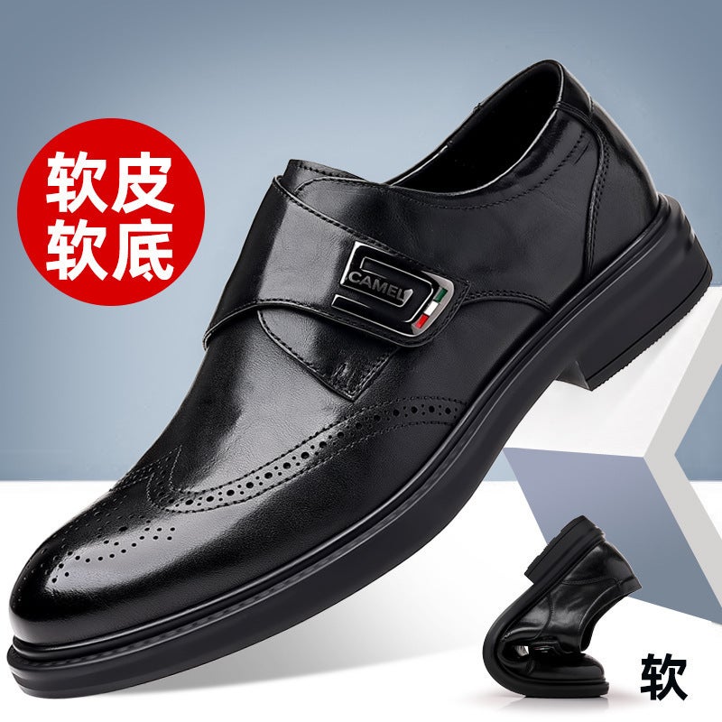 Men'S Height-Increasing Leather Shoes, New Genuine Leather Formal Brogue Shoes, High-End Business British Style Thick-Soled Men'S Shoes - Image 1