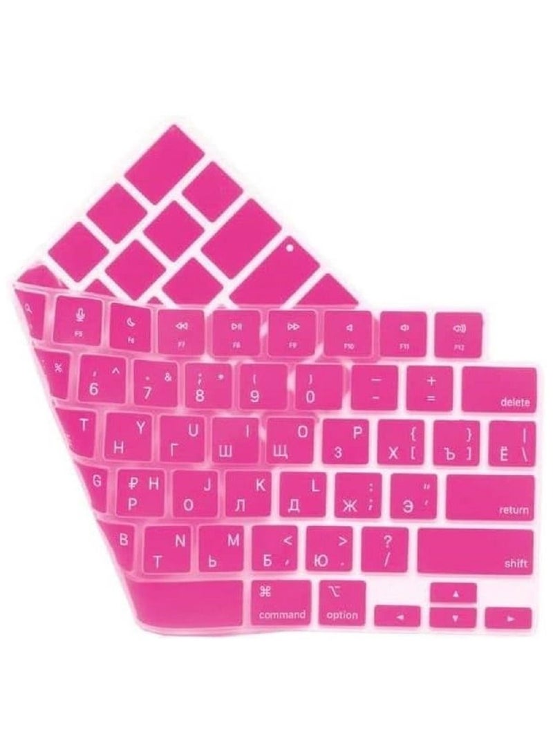 AMM US Version Russian English Silicone Keyboard Cover Skin for M2 MacBook Air 13.6 inch 2022 A2681 & MacBook Pro 14 inch 2022 2021 A2442 M1 & MacBook Pro 16 inch 2022 2021 A2485 M1 Pink - Image 5