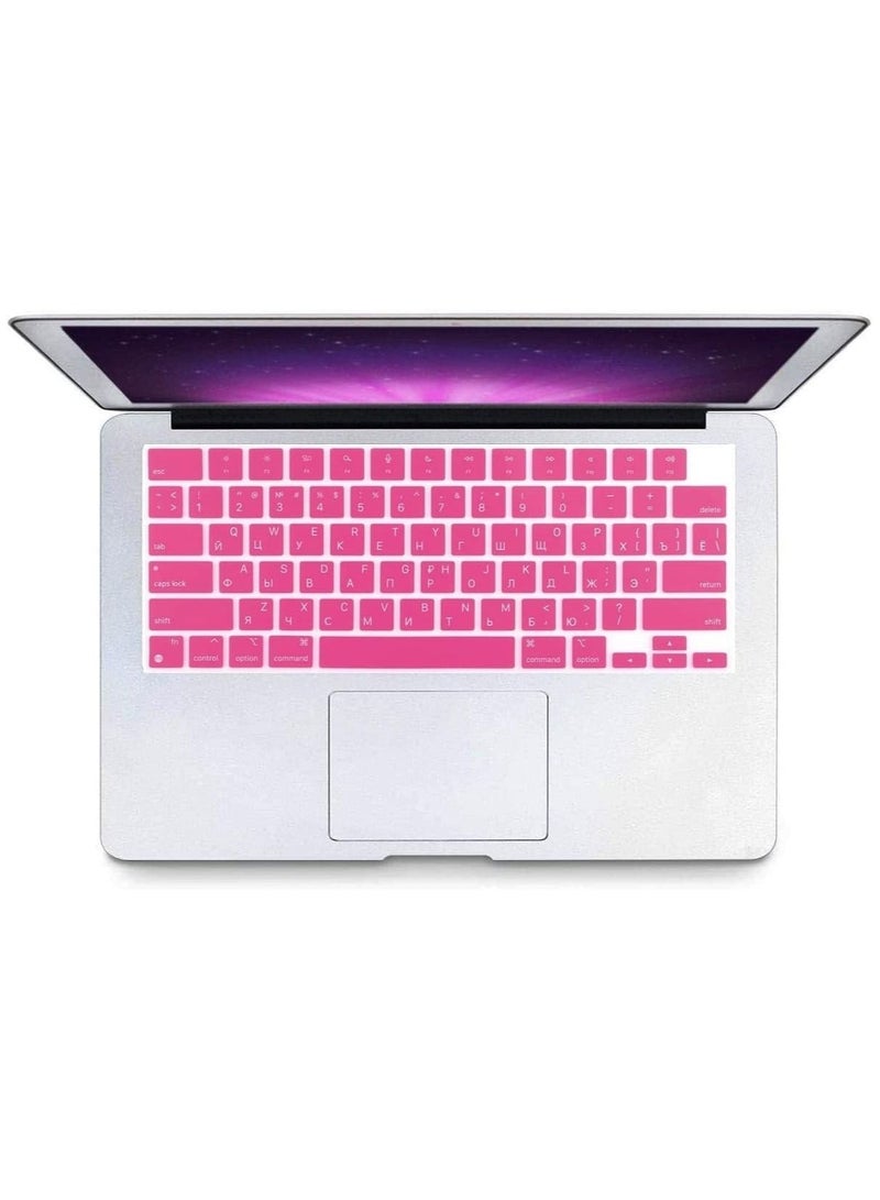 AMM US Version Russian English Silicone Keyboard Cover Skin for M2 MacBook Air 13.6 inch 2022 A2681 & MacBook Pro 14 inch 2022 2021 A2442 M1 & MacBook Pro 16 inch 2022 2021 A2485 M1 Pink - Image 3