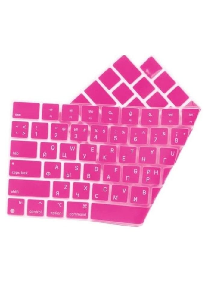 AMM US Version Russian English Silicone Keyboard Cover Skin for M2 MacBook Air 13.6 inch 2022 A2681 & MacBook Pro 14 inch 2022 2021 A2442 M1 & MacBook Pro 16 inch 2022 2021 A2485 M1 Pink - Image 4