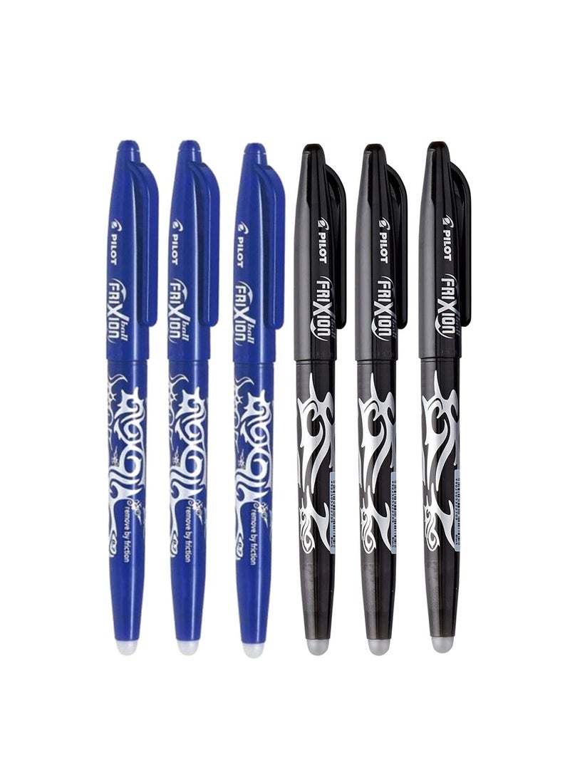 PILOT 6-Piece Frixion Erasable Ball Pen 0.7mm Tip Multicolour  - Image 1