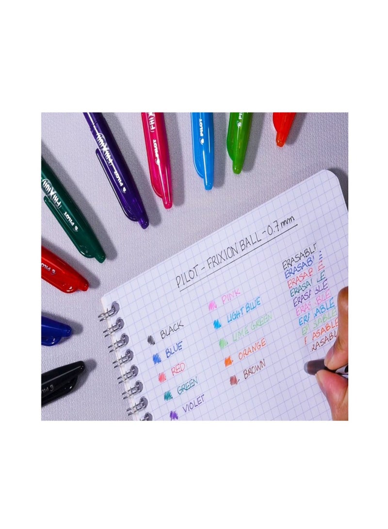 PILOT 6-Piece Frixion Erasable Ball Pen 0.7mm Tip Multicolour  - Image 3