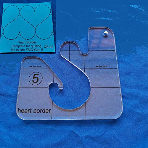 YICBOR Heart Border Template for Quilting Fits Inside FMQ Grip 5 - Image 2