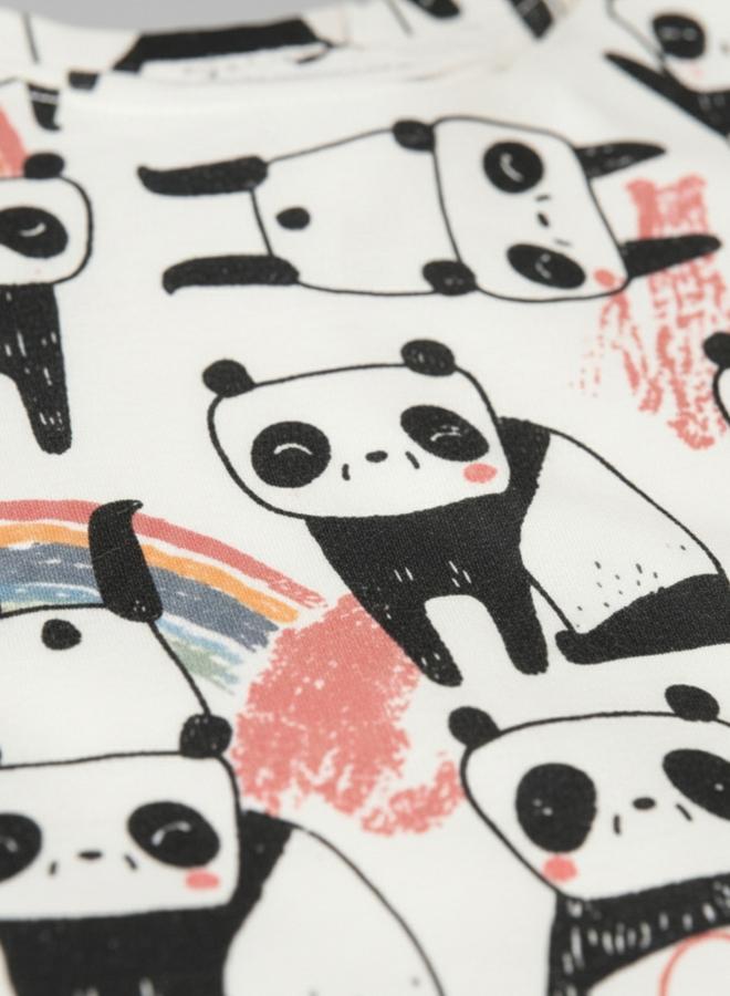 Anthrilo Boys White All-Over Panda Print Long Sleeve T-Shirt and Pyjama Set - Image 4