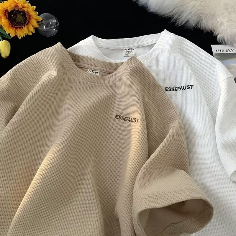 Waffe Short-sleeved T-shirt Men's Summer 2023 New Fashion Brand Half-sleeved Top Loose Casual Half-sleeved T-shirt - Image 4