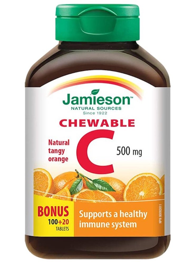 Jamieson Jamieson Chewable Vitamin C 500 mg - Tangy Orange, 120 Count 