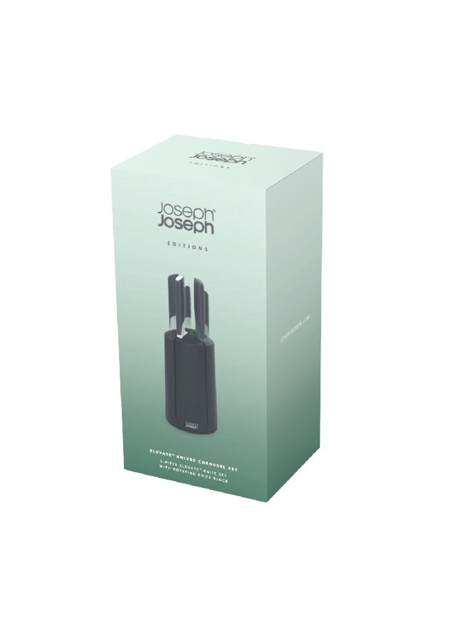 Joseph Joseph 5-Piece Modern Design Elevate Carousel Knives Set Black and Green 35 x 13.3 x 13.3 cm 10541  - Image 5
