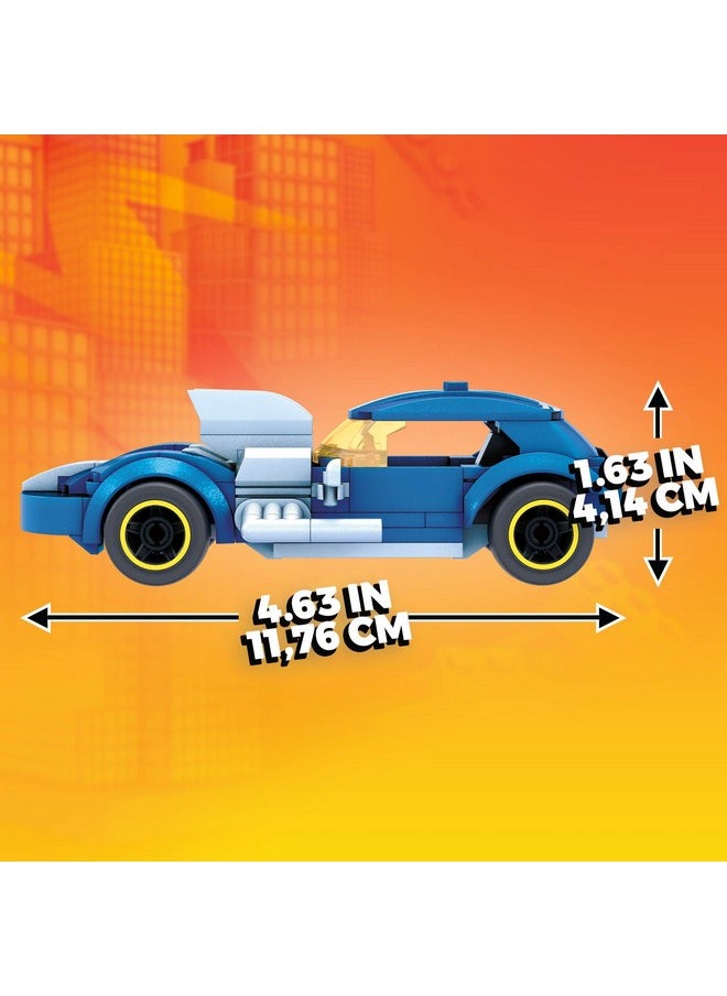 Mega Brands MEGA Construx Hot Wheels Race Car Building Toys Set, Twin Mill with 111 Pieces, 1 Micro Action Figure Driver, Blue, Kids Ages 5+ Years  - Image 5