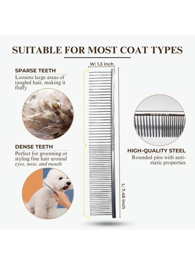 ENUKYCOM Grooming Brush for Dogs and Cats, 2-in-1 Slicker and Pin Brush, Purple - Image 4