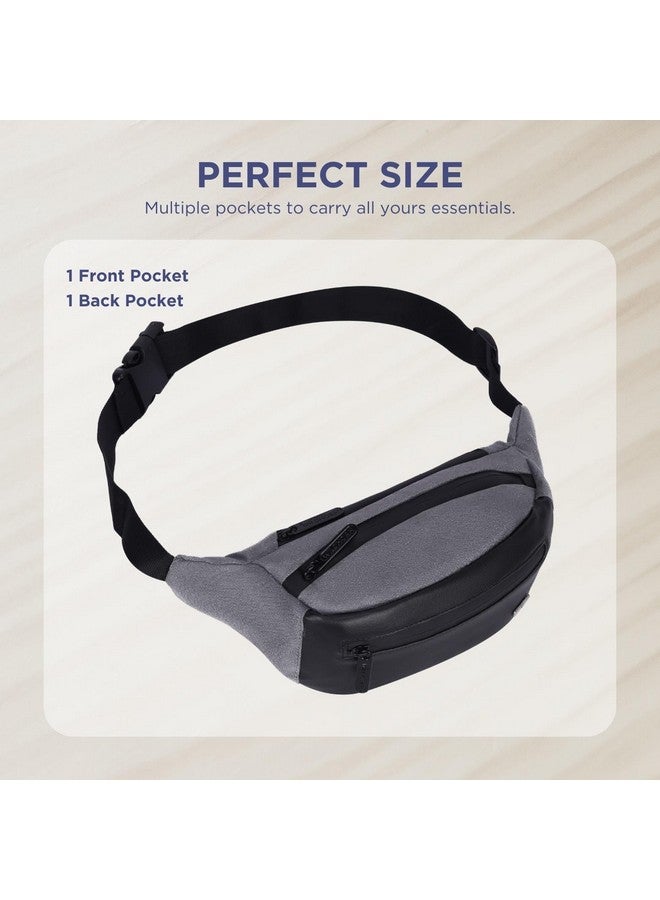 WILDHORN 2.4L Waist Bag for Men Women I Ultra Strong Stitching, Sturdy Zippers, Waterproof, Fanny Pack for Hiking Travel Camping Running Sports with Adjustable Strap (Grey) - Image 4