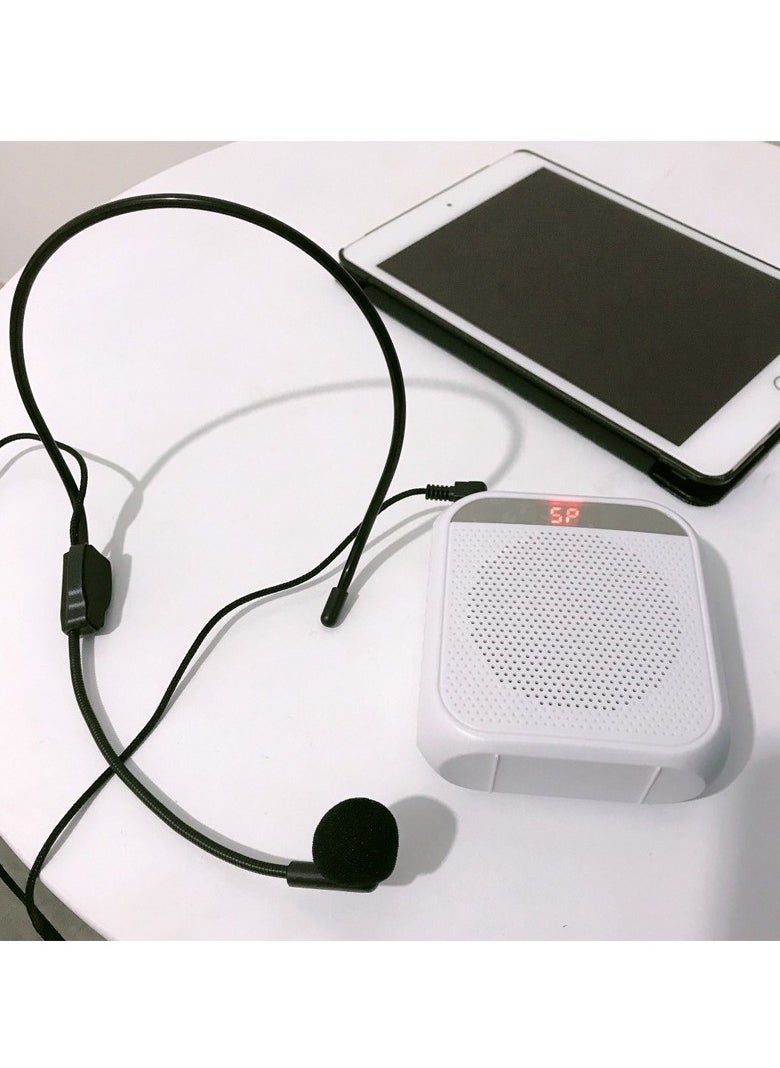 M MIAOYAN Portable Bluetooth loudspeaker teacher coach tour guide teaching waist hanging lecture small speaker player with headset lanyard white  - Image 4