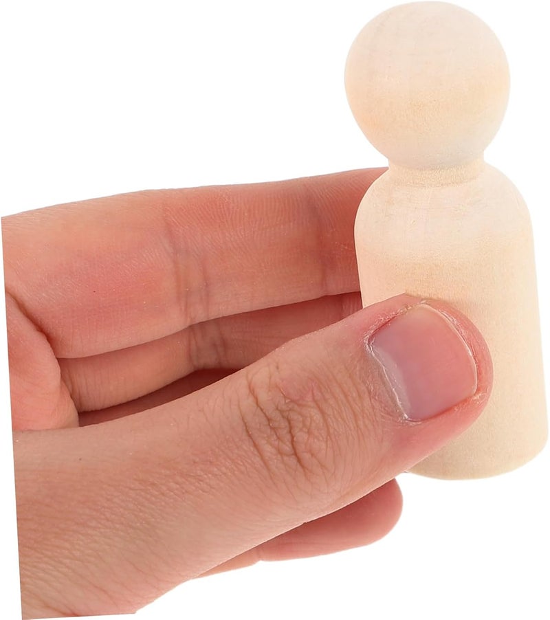 DOITOOL 20pcs Unfinished Wooden Peg Dolls for Crafts Paintable Male and Female Figures Natural Wood Blank Dolls for Wedding and Party Decorations - Image 4