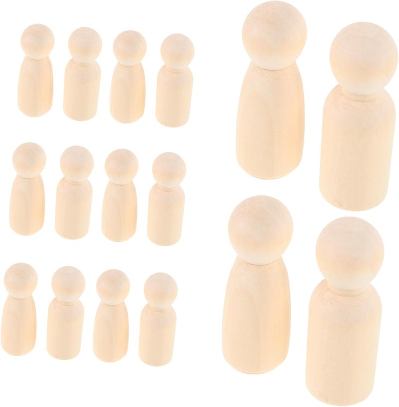 DOITOOL 20pcs Unfinished Wooden Peg Dolls for Crafts Paintable Male and Female Figures Natural Wood Blank Dolls for Wedding and Party Decorations - Image 1