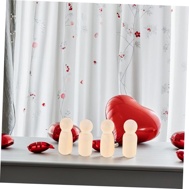 DOITOOL 20pcs Unfinished Wooden Peg Dolls for Crafts Paintable Male and Female Figures Natural Wood Blank Dolls for Wedding and Party Decorations - Image 5
