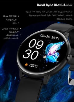 AOLON GTR Smart Watch Bluetooth Talk Heart Rate Blood Pressure DIY Wallpaper Sports Waterproof Smart Watch Black  - Image 3